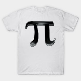 Pi in black- physics mathematics science maths student teacher gift - mathematical constant in 3d T-Shirt